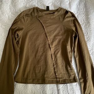 Olive green long sleeve top